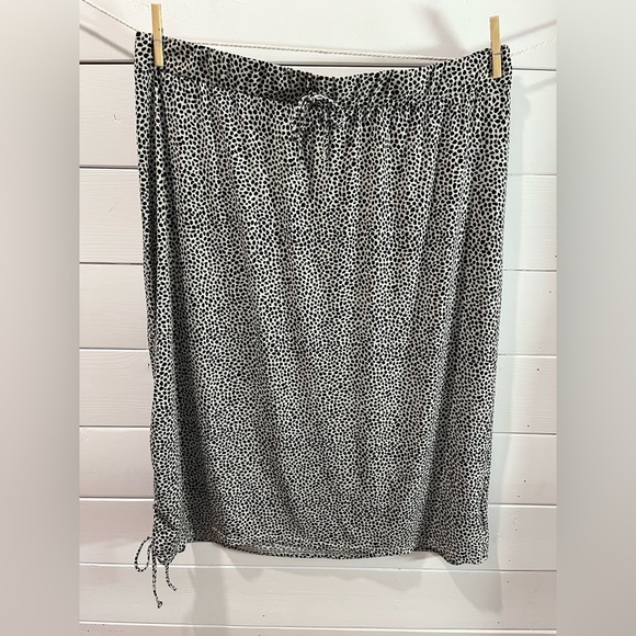 Ari & Clo Animal Print Drawstring Midi Skirt Size 22 - Picture 1 of 10